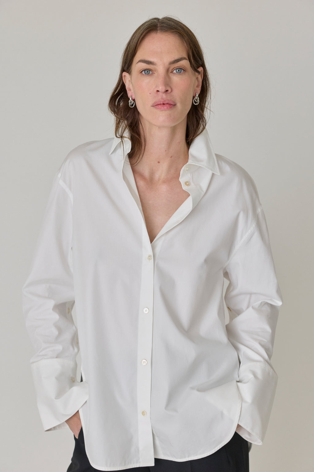 Erin Slashed Sleeve Boyfriend Shirt