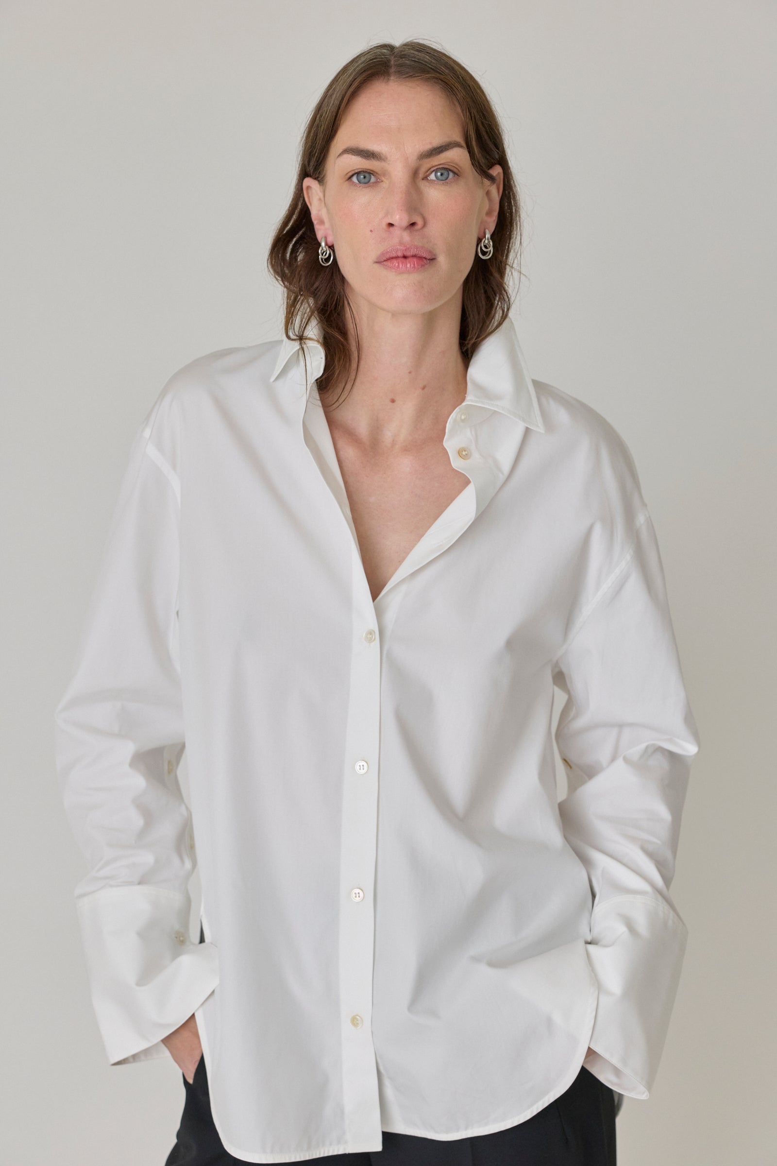 Erin Slashed Sleeve Boyfriend Shirt