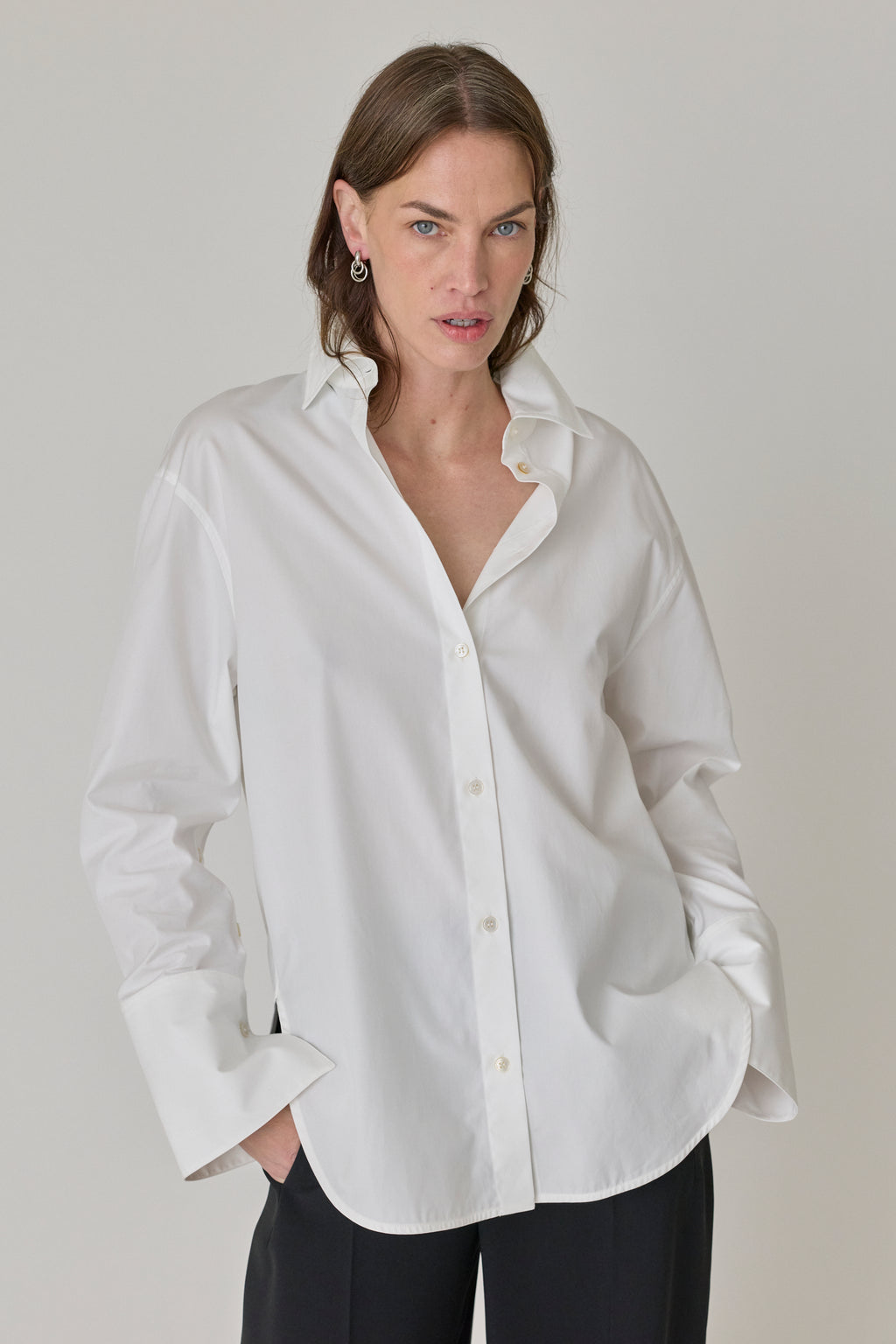 Erin Slashed Sleeve Boyfriend Shirt