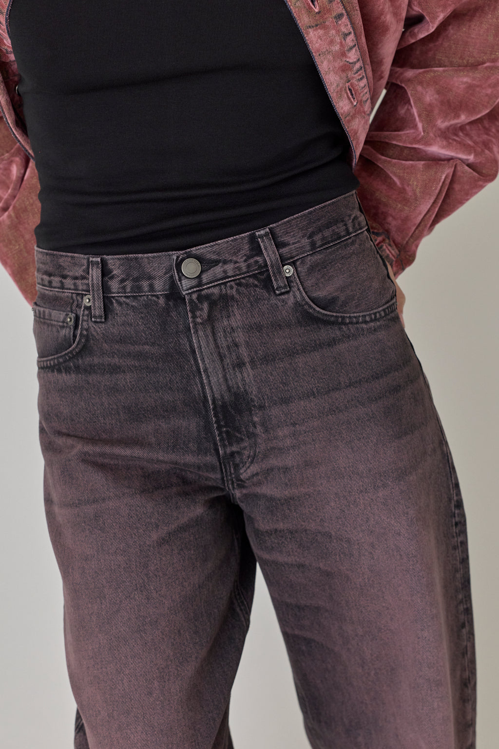 Bibi Denim Pant - Pink Black
