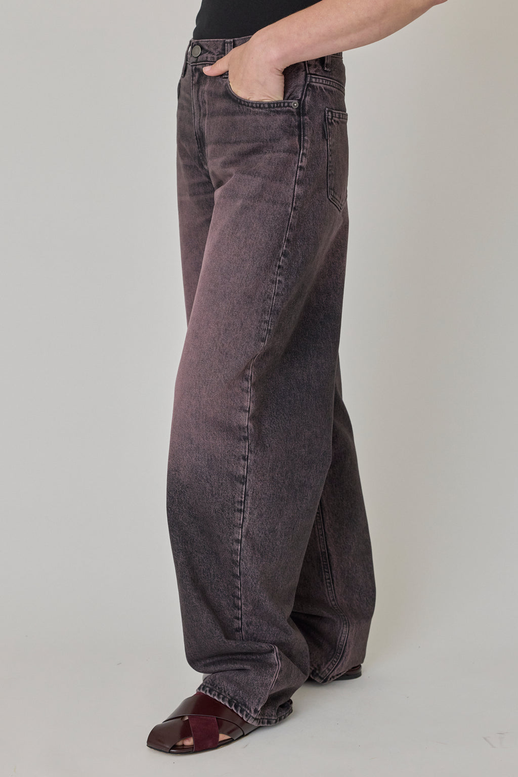 Bibi Denim Pant - Pink Black
