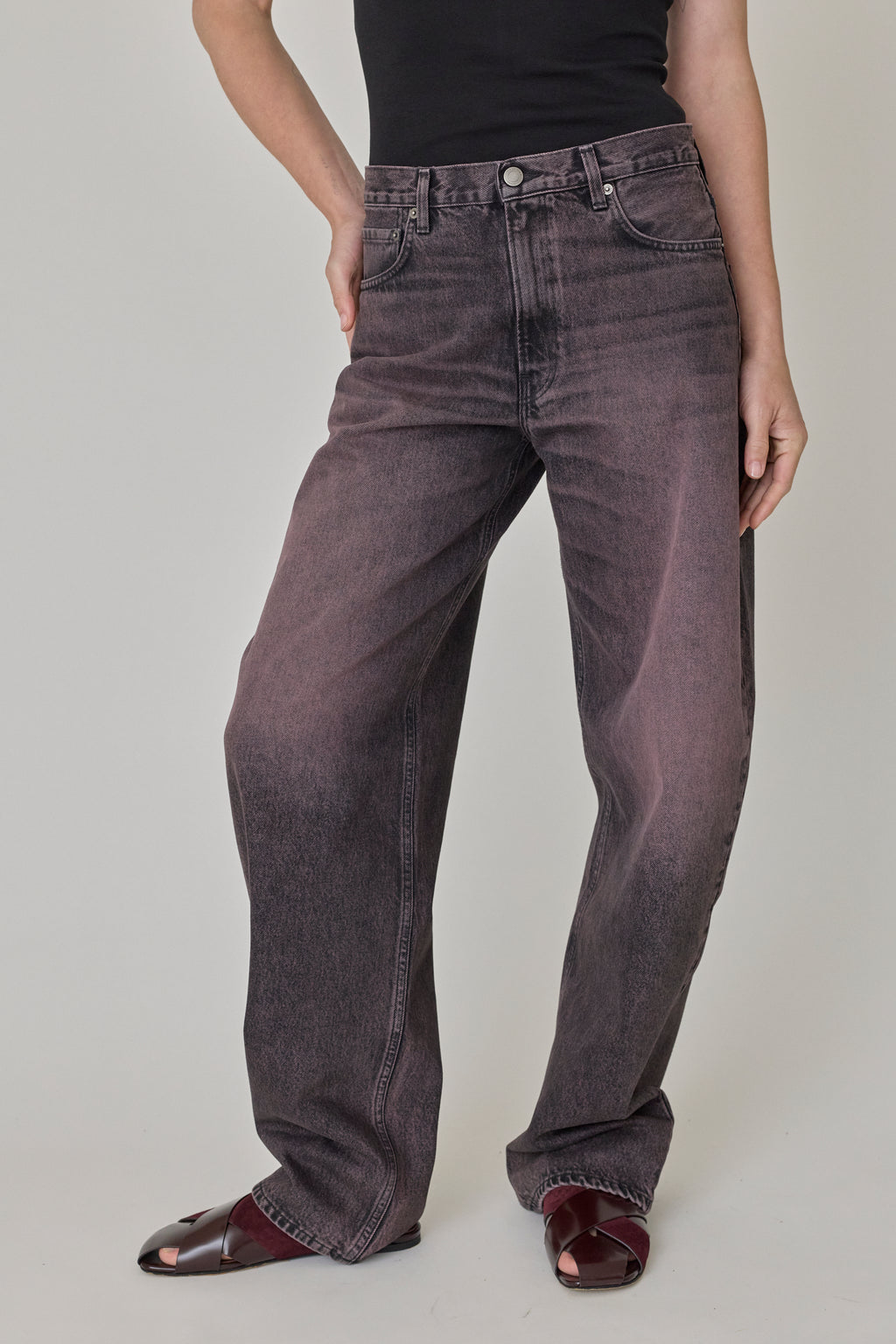 Bibi Denim Pant - Pink Black