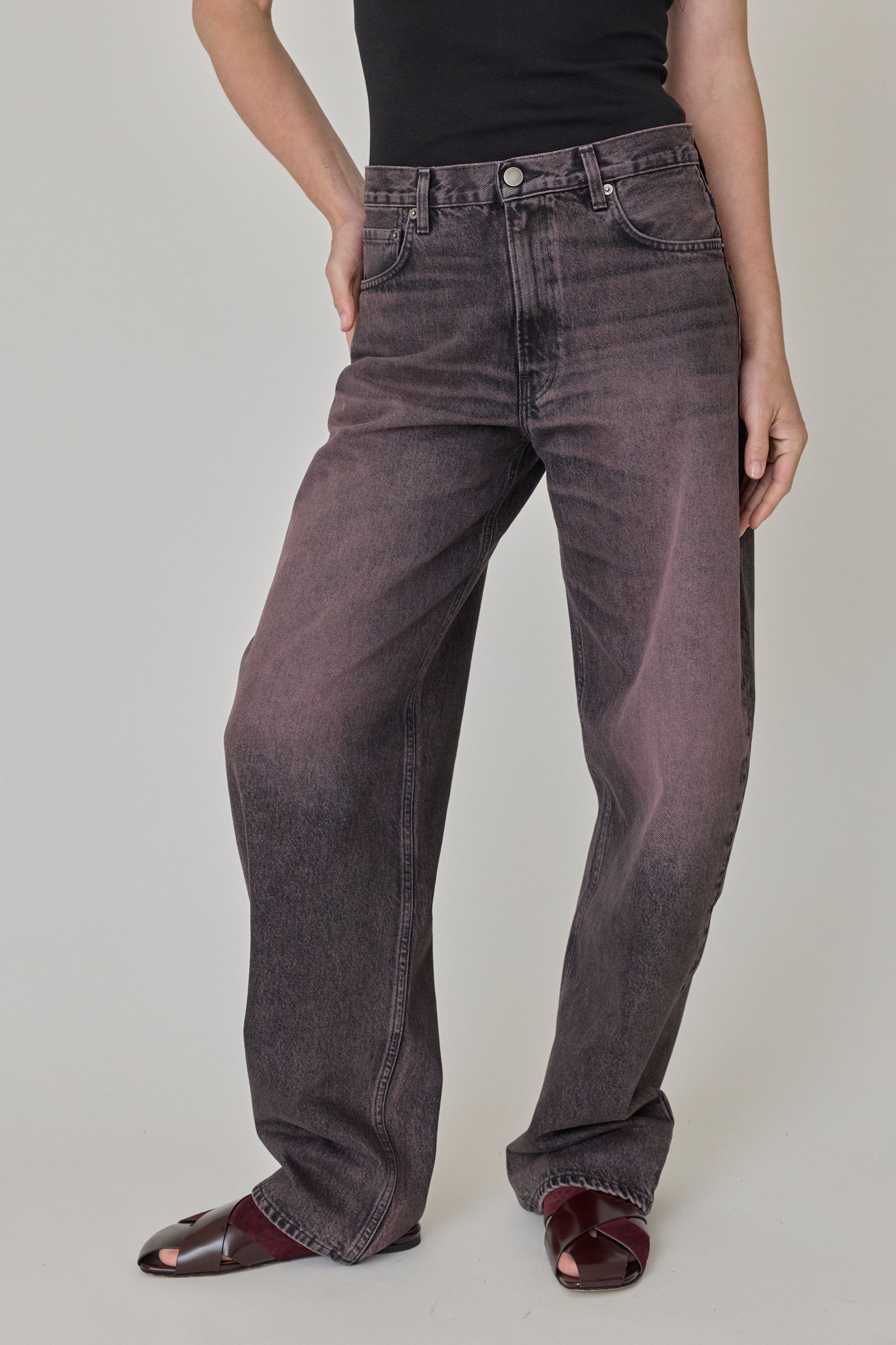 Bibi Denim Pant - Pink Black