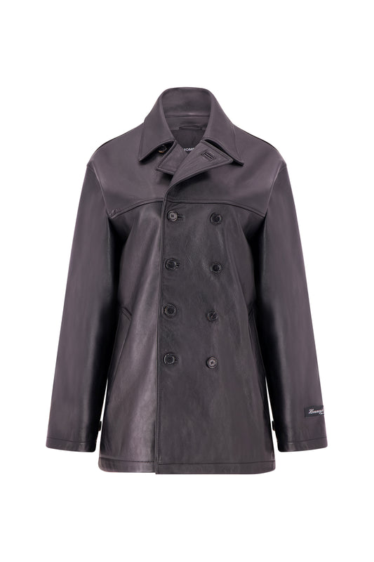 Leather Peacoat