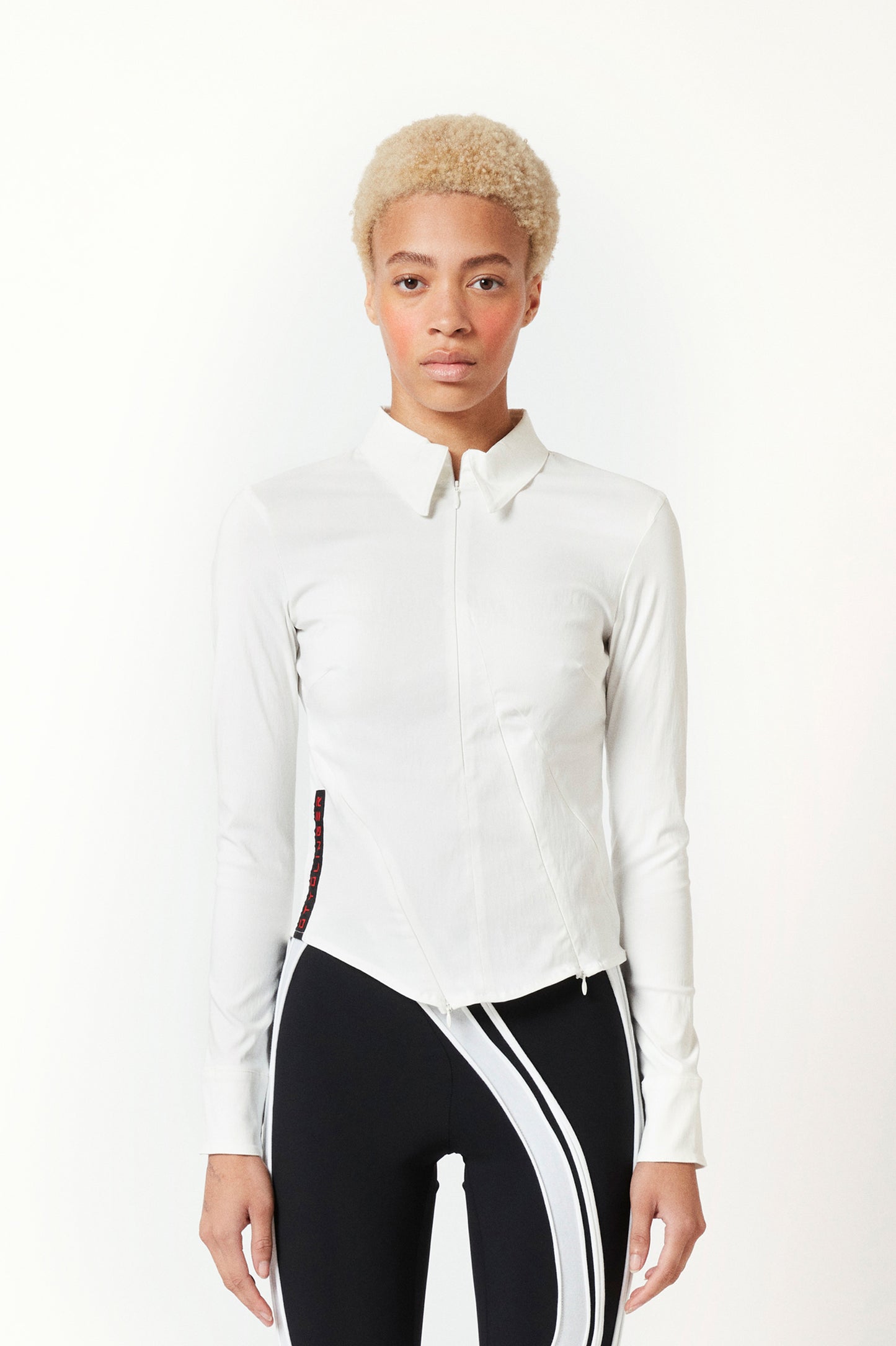 Fitted Zip Shirt - White