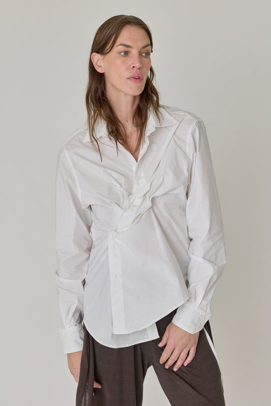 Twisted-Pleat Tailored Shirt