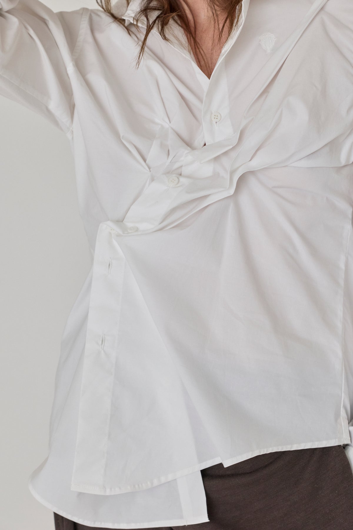 Twisted-Pleat Tailored Shirt