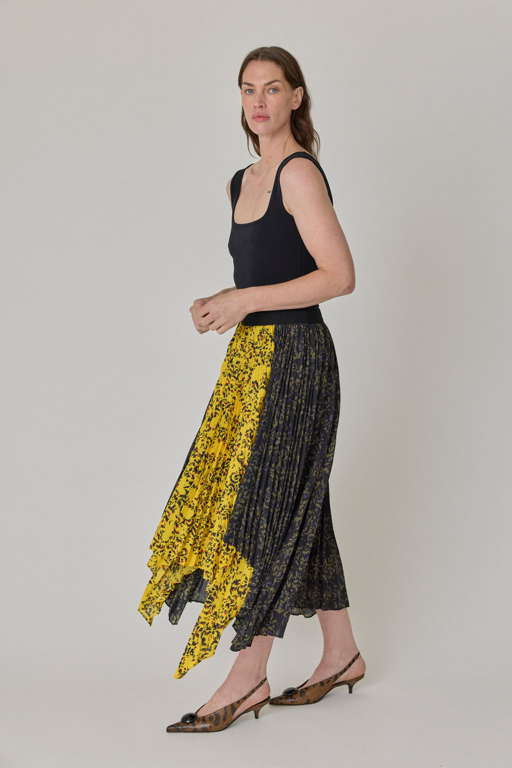 Dome Slash Slingbacks - Embossed Python