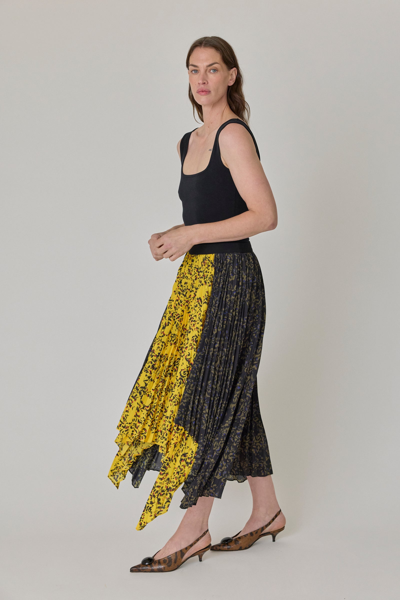 Dome Slash Slingbacks - Embossed Python