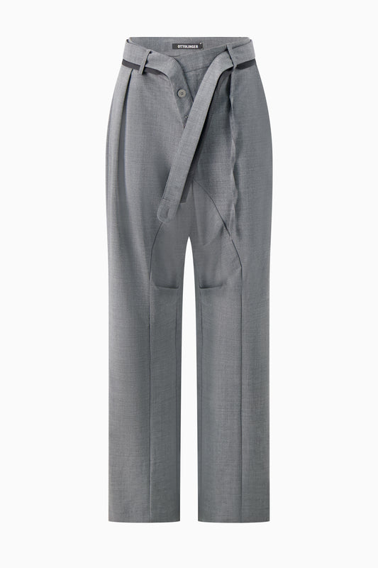Strapped Baggy Suit Pants