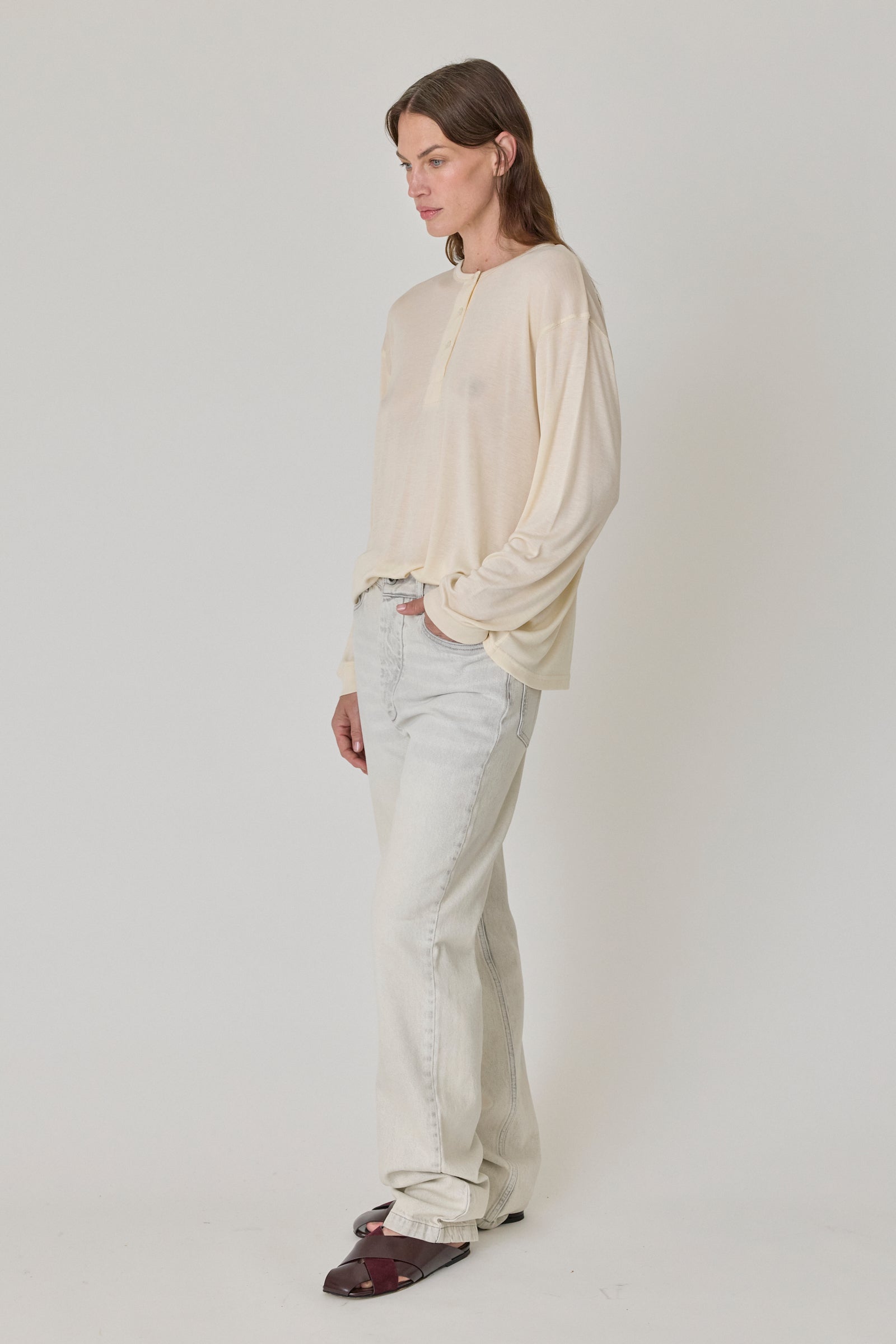 Square Pocket Jean - Pumice