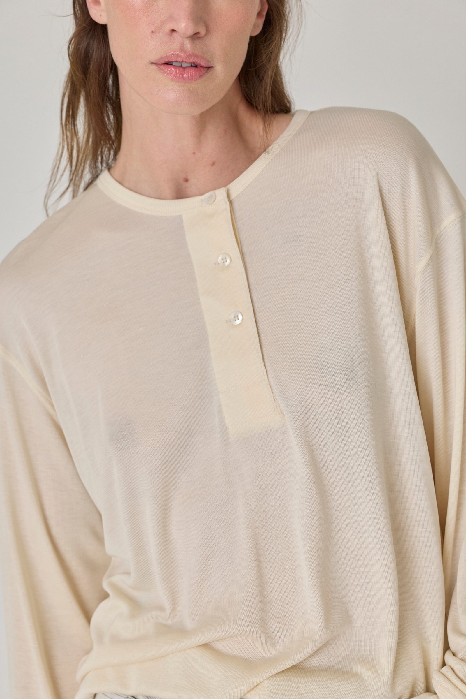 Henley Long Sleeve Top - Canvas