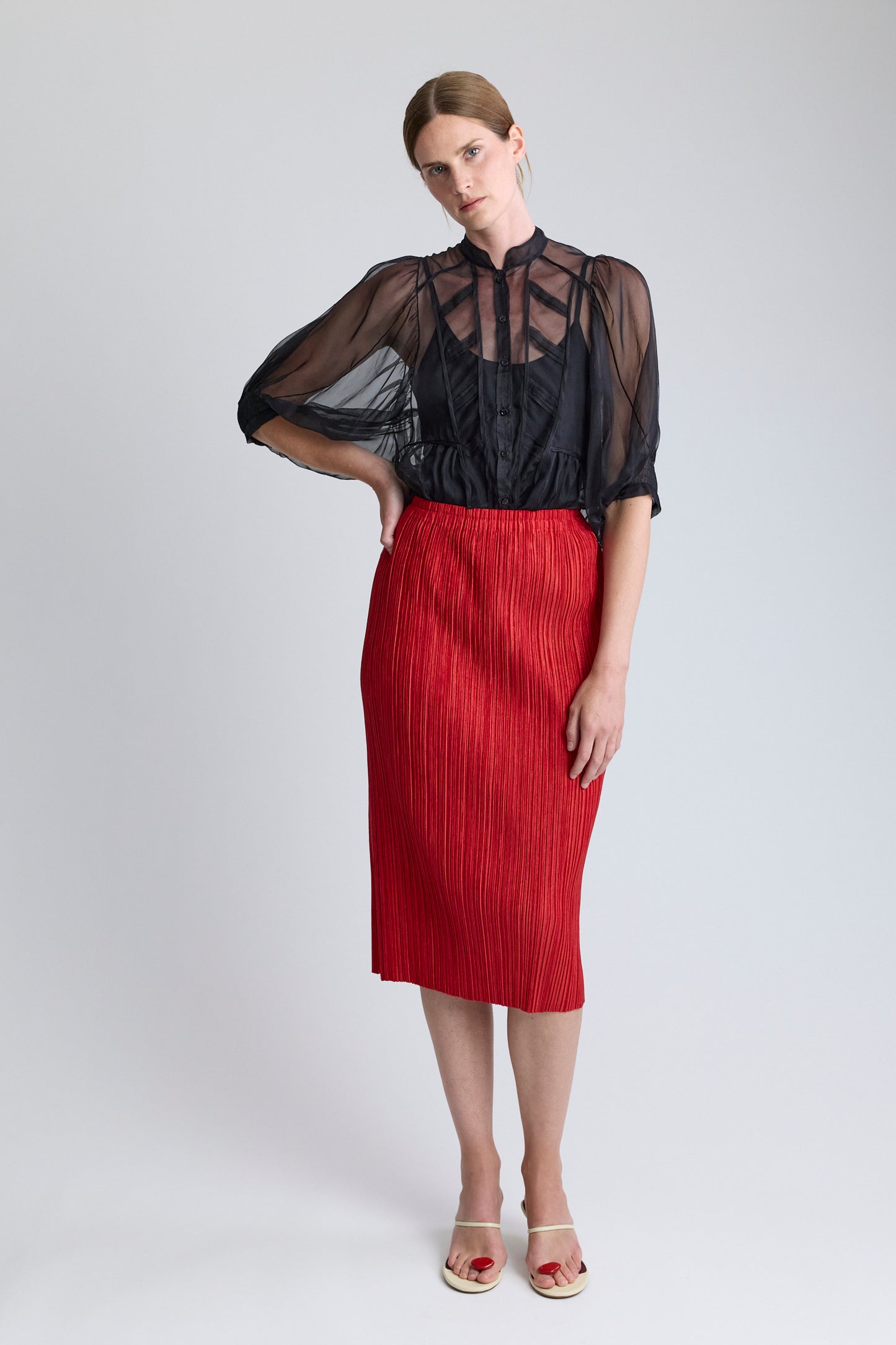Christian Dior Black Silk Chiffon Blouse