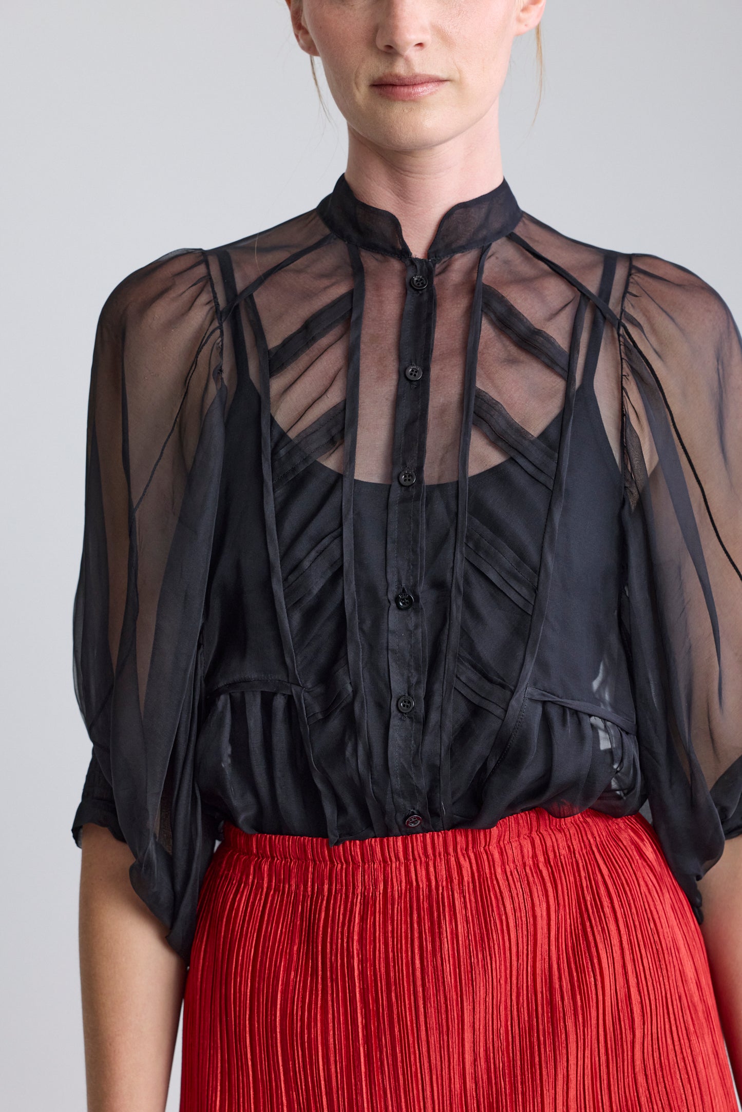 Christian Dior Black Silk Chiffon Blouse