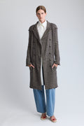 Chanel Herringbone Tweed Wool Coat