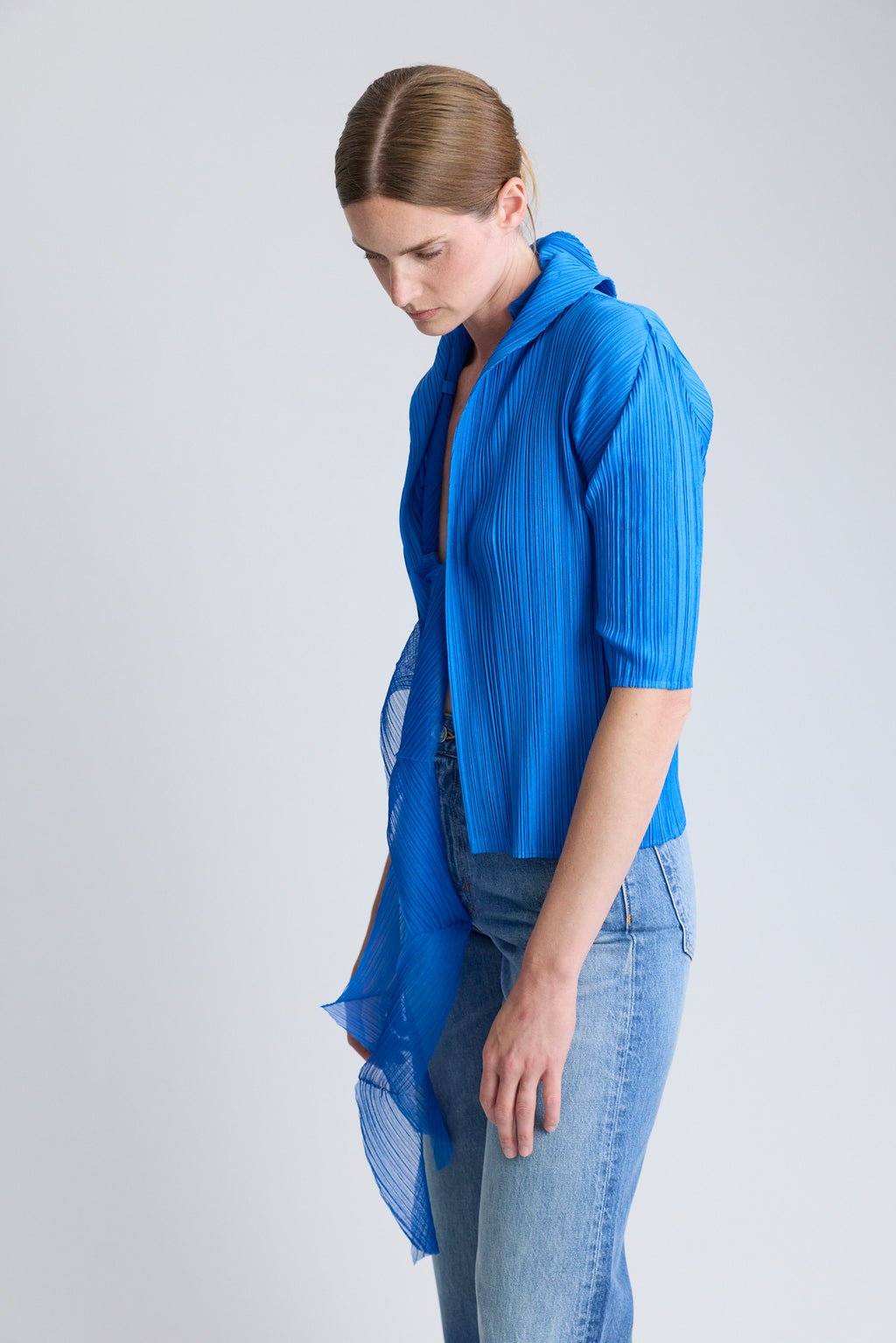 PLEATS PLEASE ISSEY MIYAKE Tie Front Cardigan