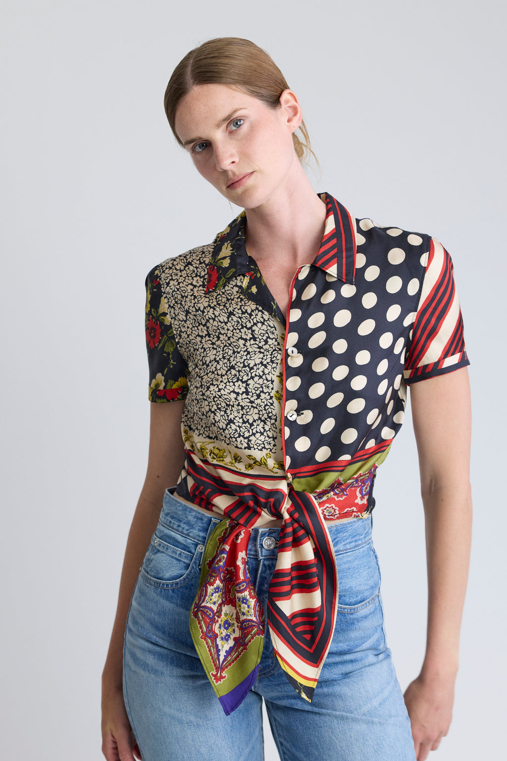 Jean Paul Gaultier Silk Scarf Blouse