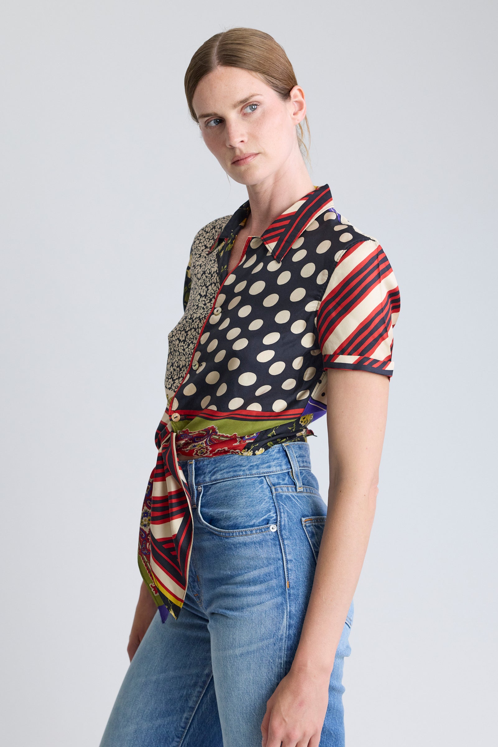 Jean Paul Gaultier Silk Scarf Blouse