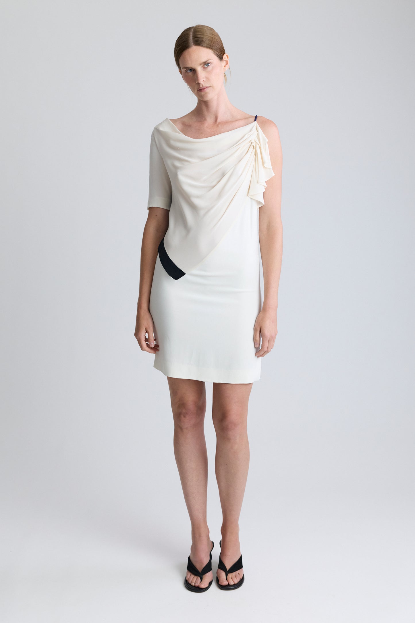 Vionnet Draped Cowl Mini Dress