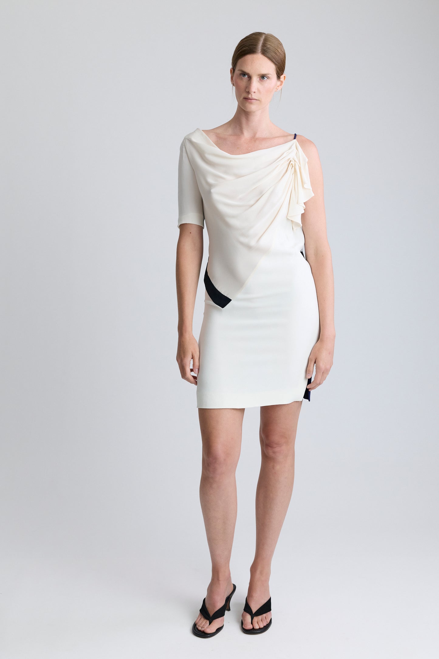 Vionnet Draped Cowl Mini Dress