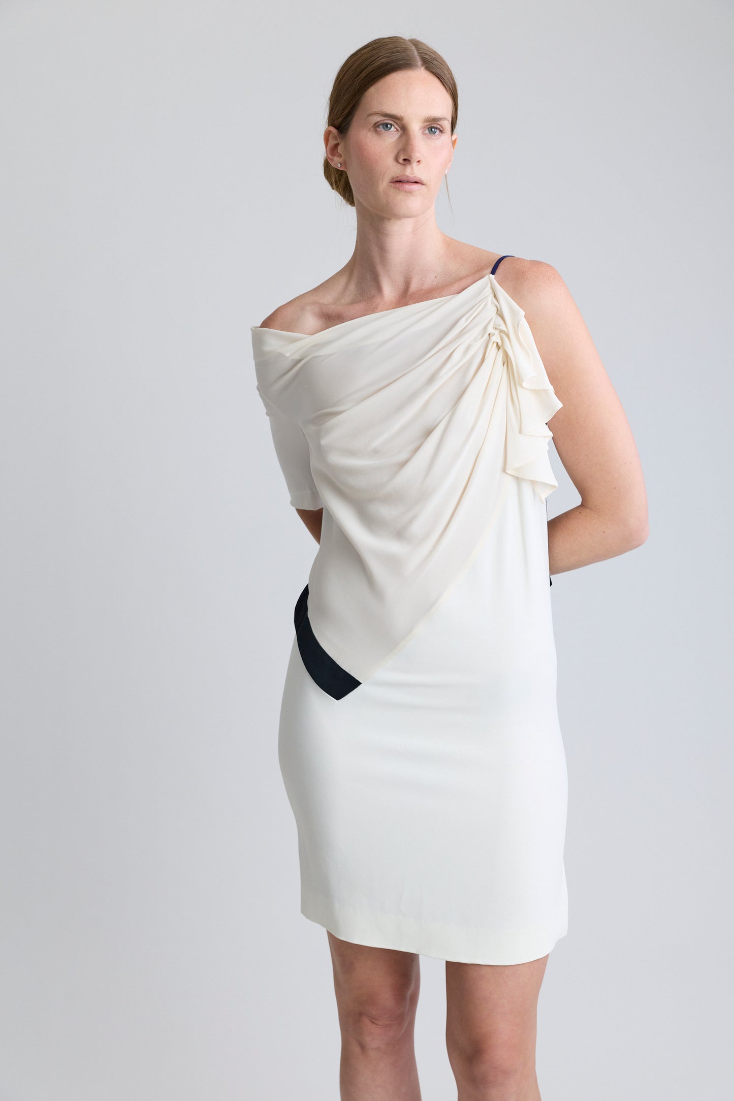 Vionnet Draped Cowl Mini Dress