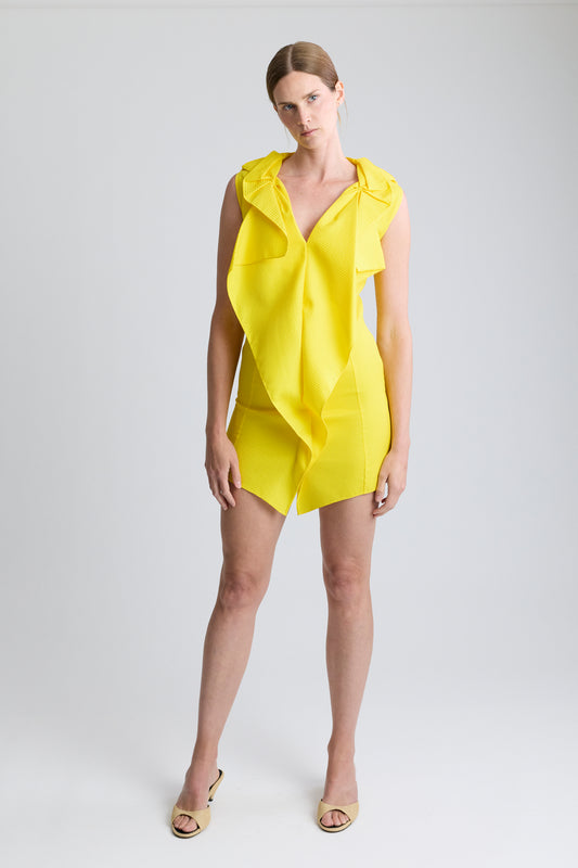Vionnet Honeycomb Piqué Mini Dress, Resort 2019